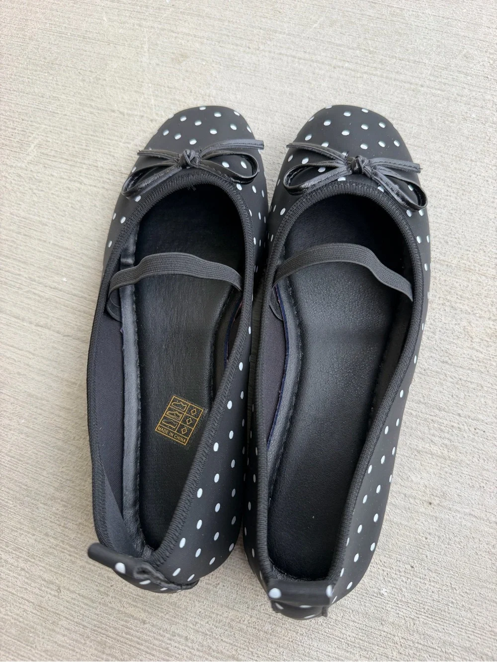 Black Polka Dot Ballet Flats - Women's Slip-On Flats